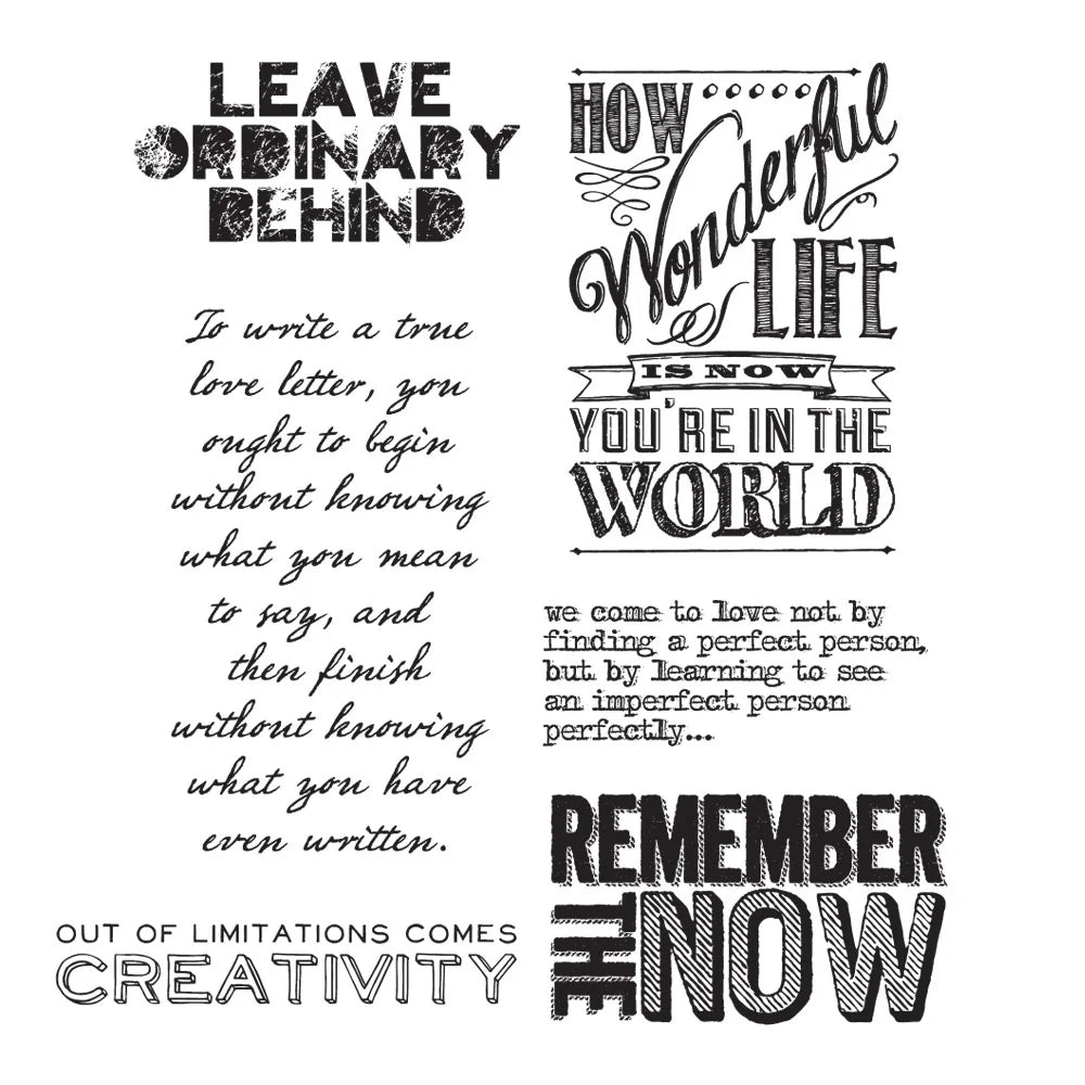 Tim Holtz Random Quotes Rubber Stamps