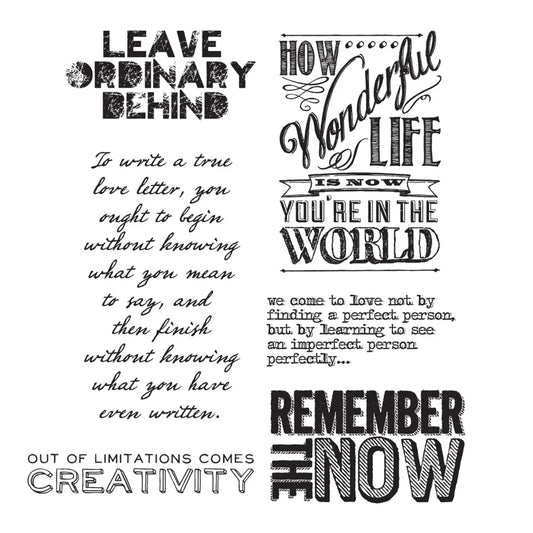 Tim Holtz Random Quotes Rubber Stamps
