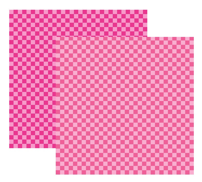 Pink Patterned Paper Assortment Set - Dots Stripes and Check - 12X12