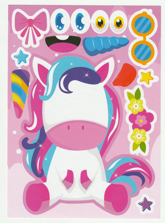 Build a Unicorn Stickers Party Pack - 12 Sheets