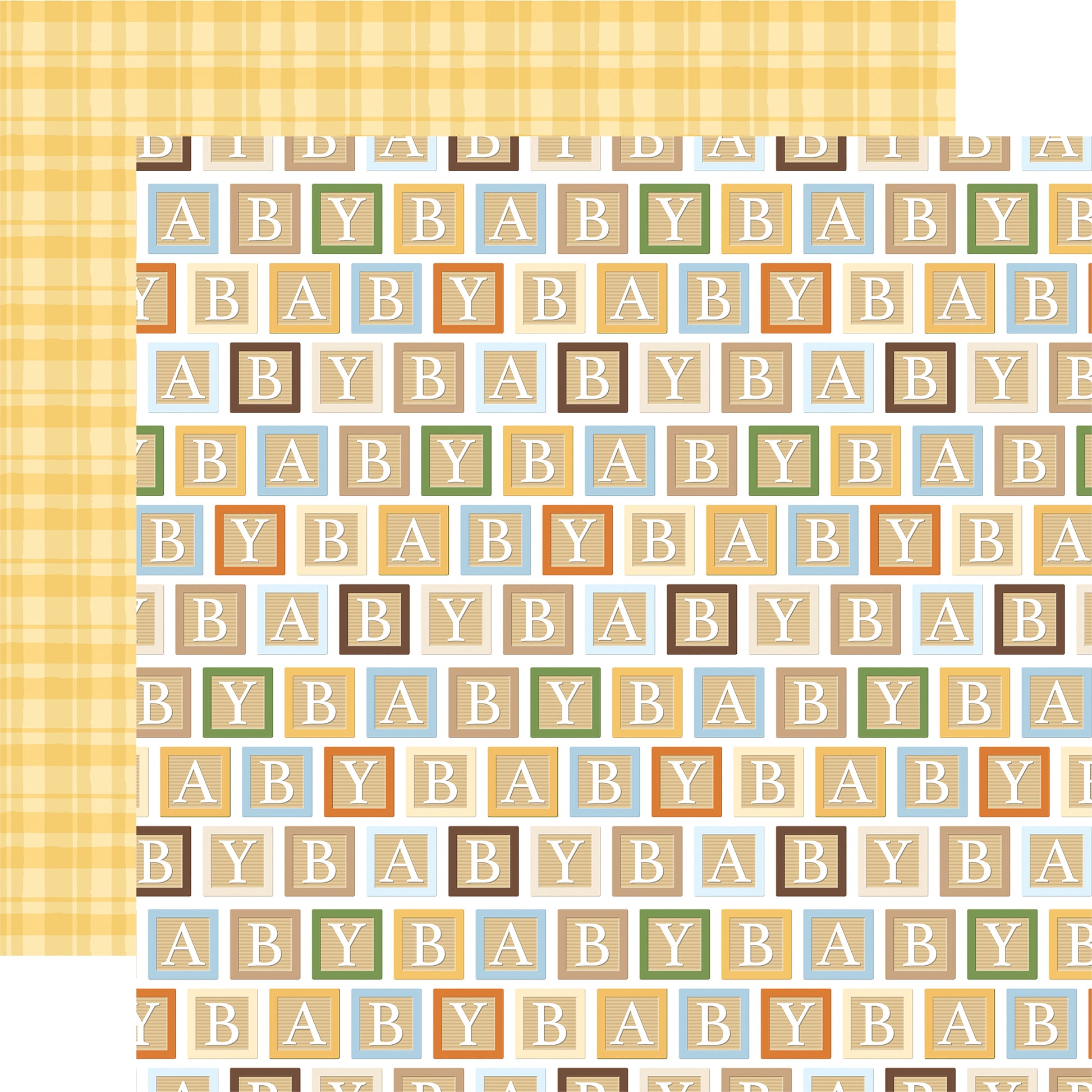 Winnie the Pooh Baby blocks Scrapbook Paper