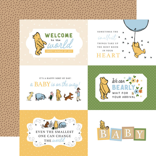 Classic Pooh Baby - 6x4 Journal Cards 12x12 Scrapbook Paper