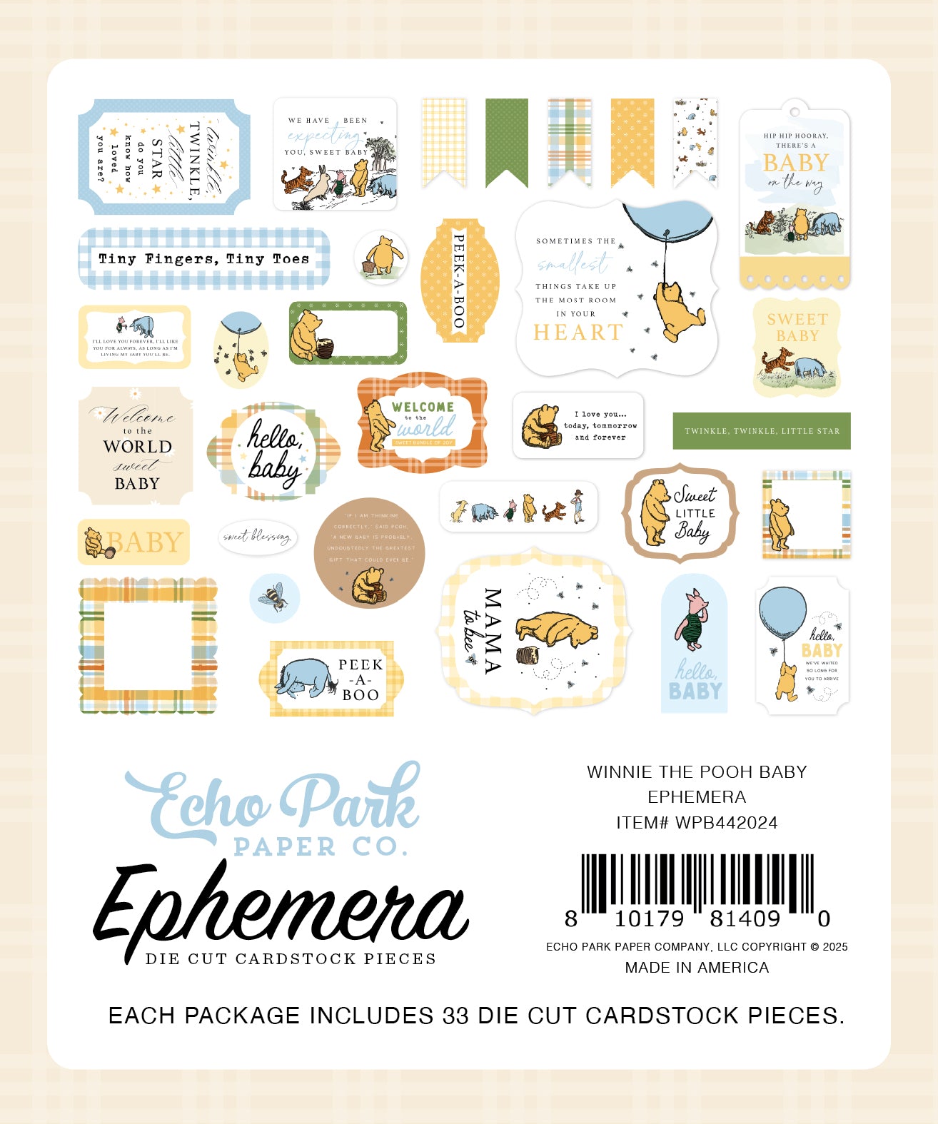 Winnie the Pooh Baby Ephemera Die Cuts