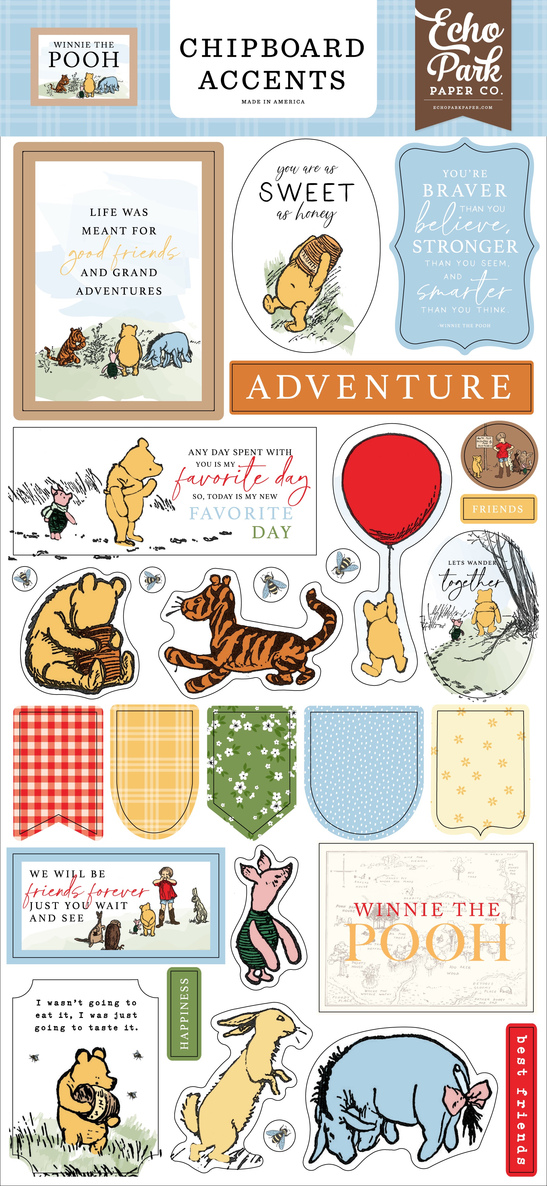 Winnie the Pooh Chipboard Accents
