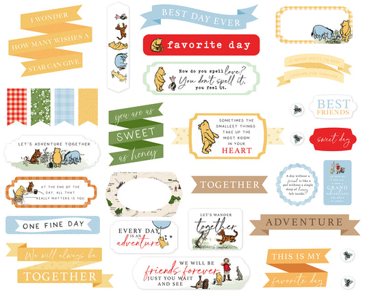 Winnie the Pooh Titles and Phrases die Cuts