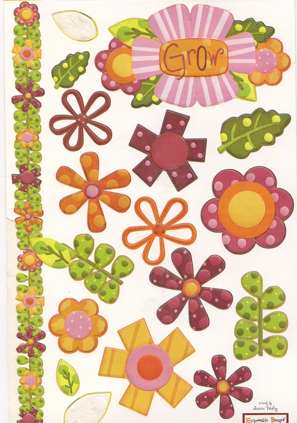 3d Embossed Flower Stickers by We R Memory Keepers