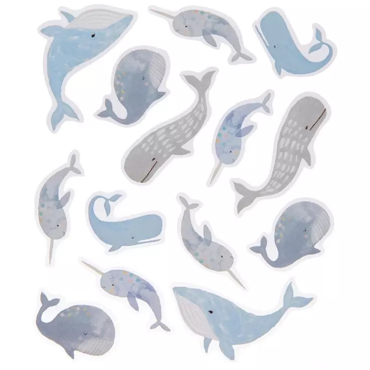 Narwhale and Whale Stickers