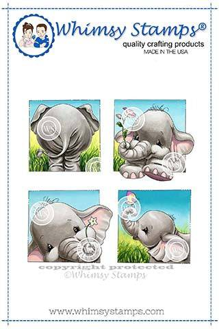 Ellie Summer Squares Rubber Stamps by Whimsy Stamps