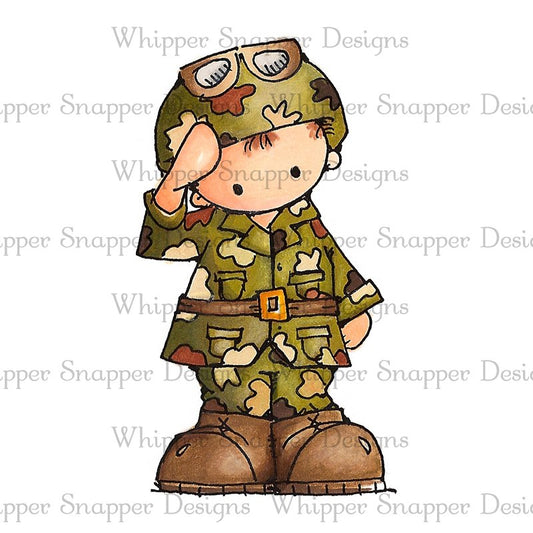 Military Boy Rubber Stamp by Whipper Snapper Designs