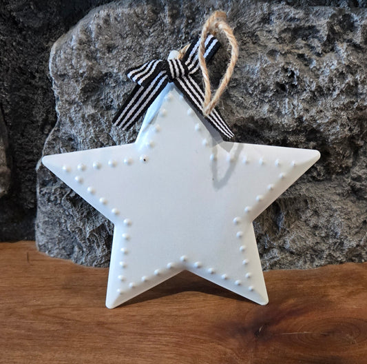 White Americana Metal Star Ornament