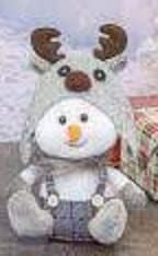 Winter Friends Snowman with Reindeer Hat Shelf Sitter