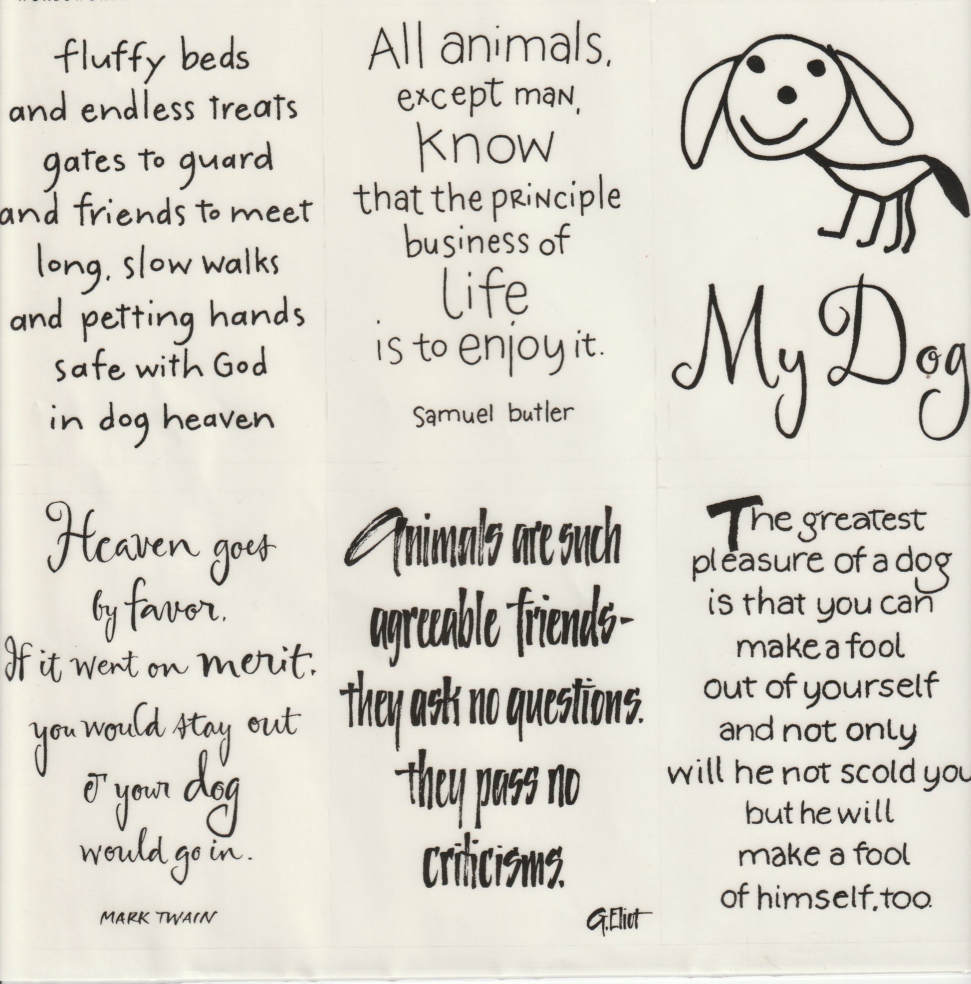 Wordsworth Dog Quote Stickers