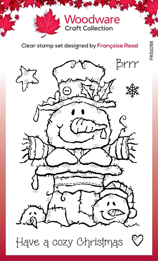 Woodware Top hat Snowman Stamp Set