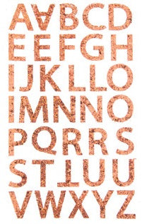 Copper Glitter Alphabet Stickers