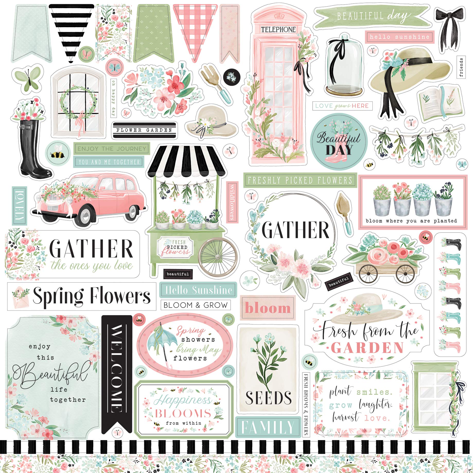 Echo Park Flower Garden Sticker Sheet
