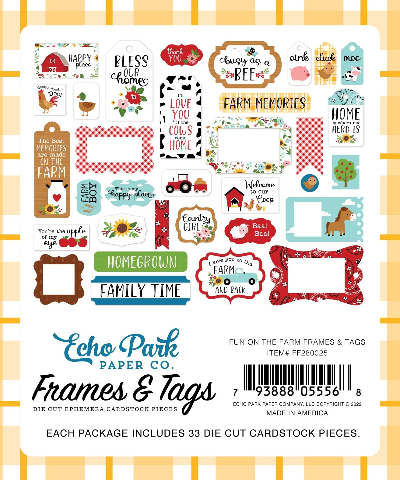 Fun on the Farm Frames & Tags by Echo Park