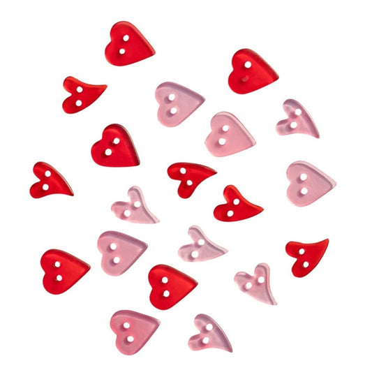 Clear Lovely Heart Buttons