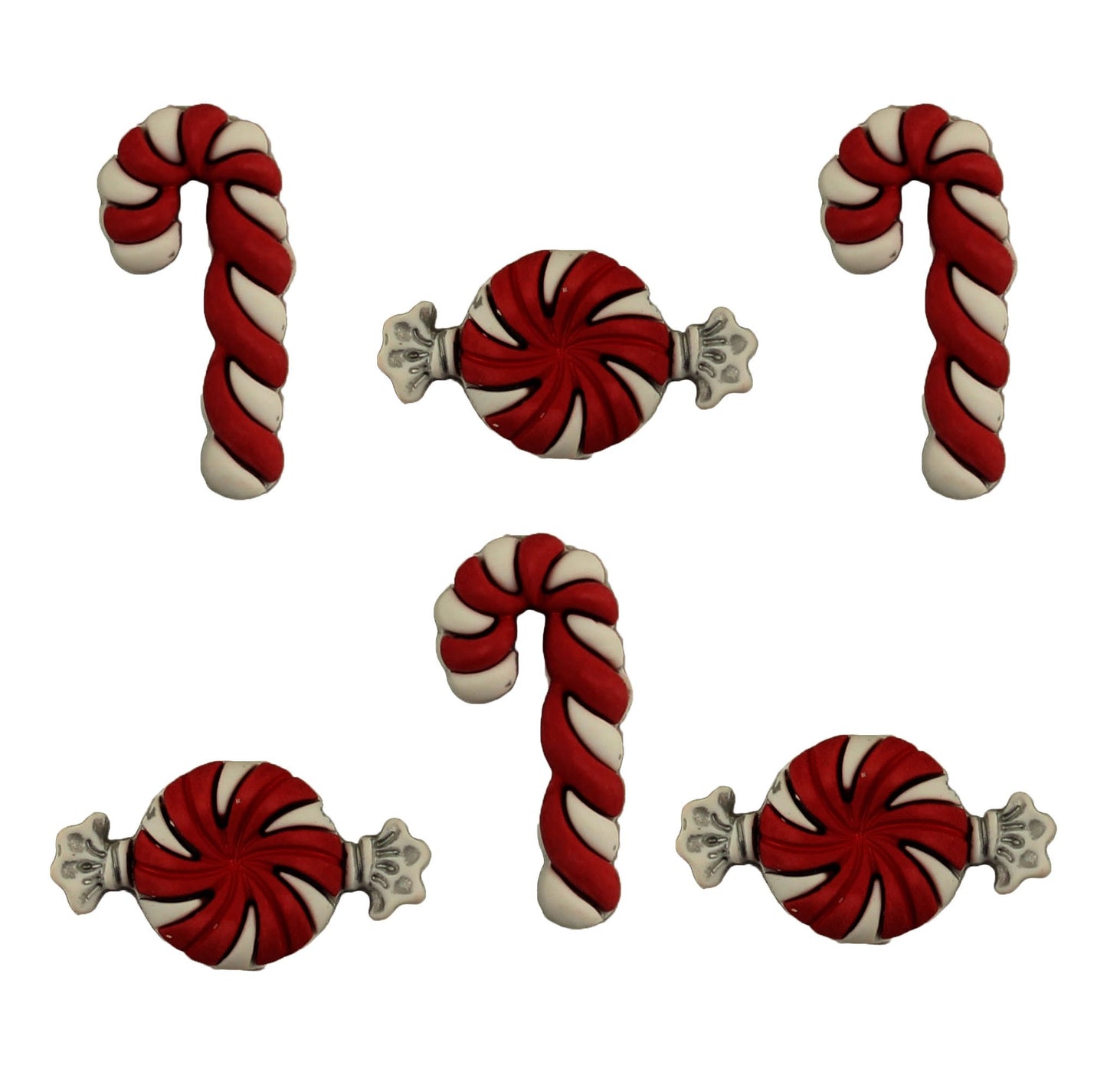 Peppermint Twist Buttons with Shanks