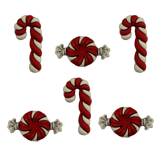 Peppermint Twist Buttons with Shanks