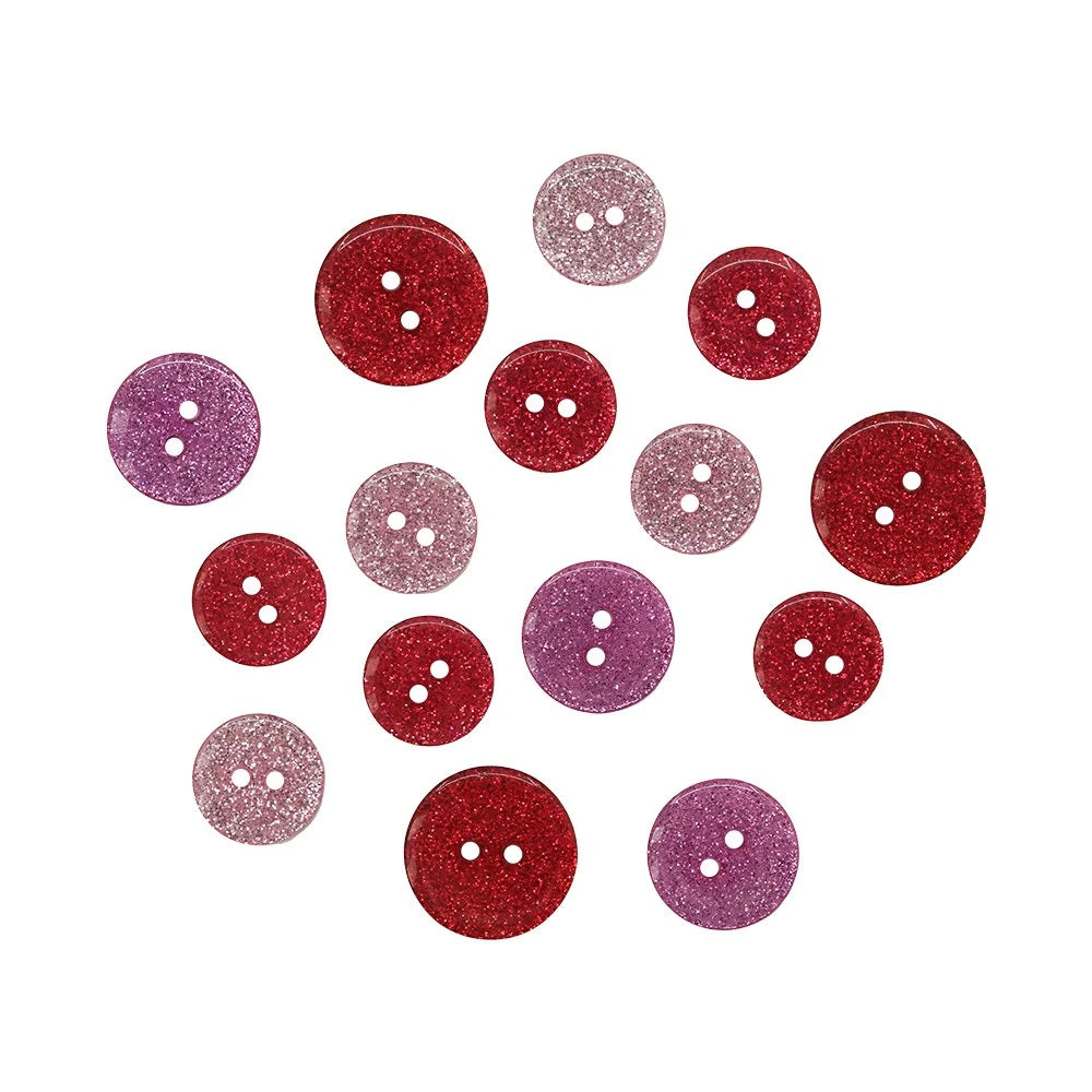 Valentine Glitter Buttons