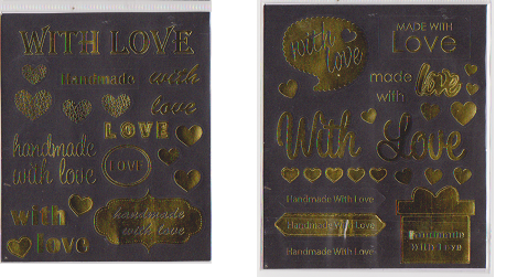 Black and Gold Love Words Stickers