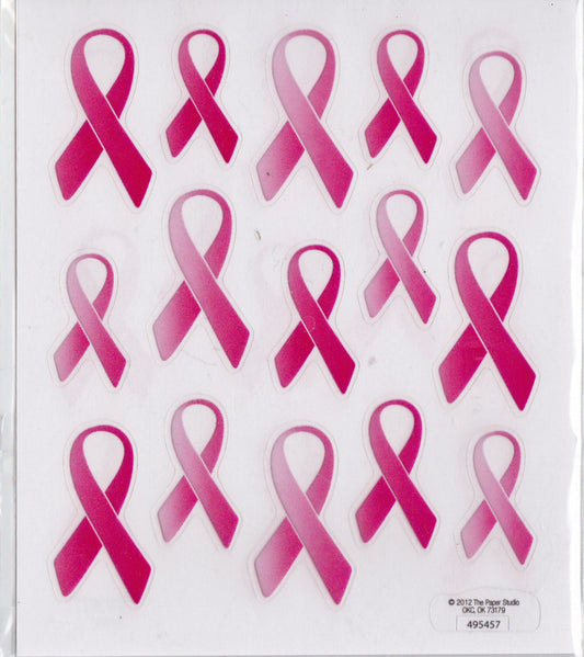 Breast Cancer Pink Ribbon Stickers