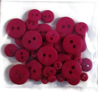 Cranberry Resin Buttons