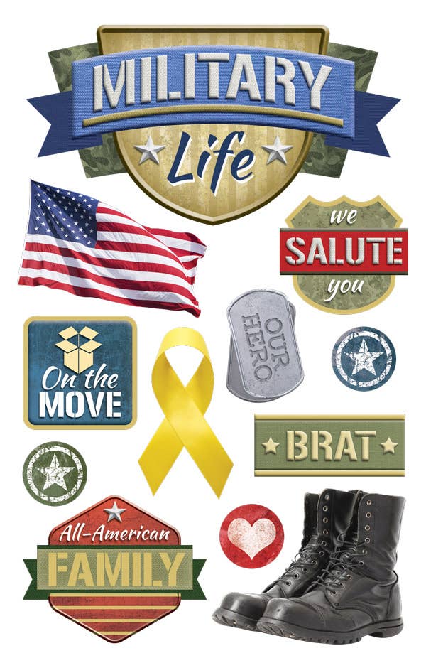Military Life 3d Stickers by Paper House