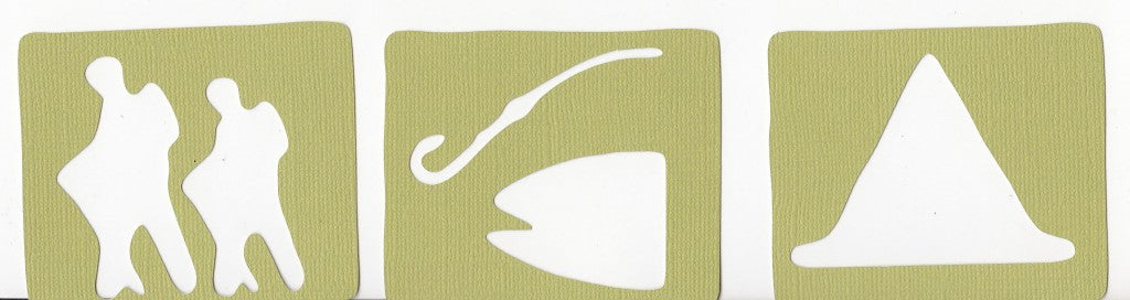 Camping Hiking Fishing Sign Logo Die Cuts