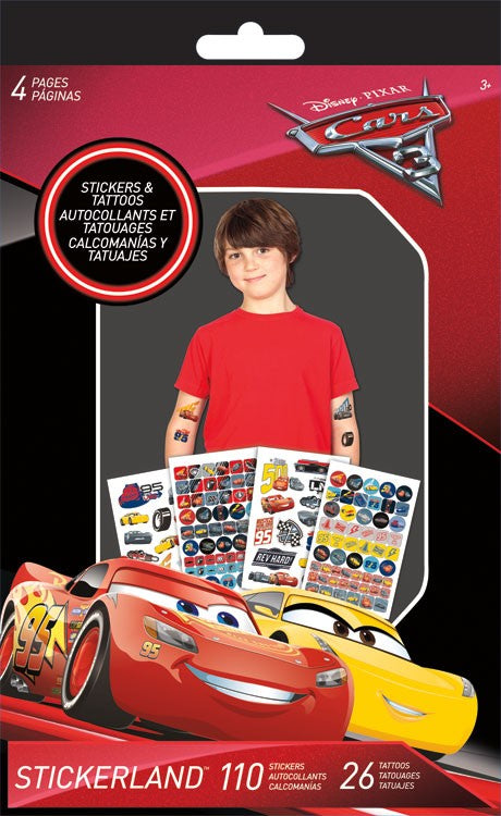 Cars 3 Stickers and Tattoo Book