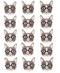 Cats with Glasses Stickers