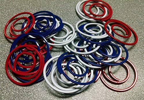 Red White and Blue Spiral Clips