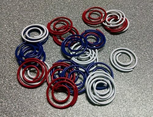 Small Red White and Blue Spiral Clips