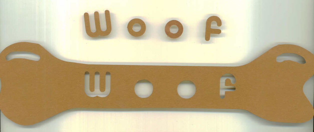 Dog bone Woof Die Cut Title