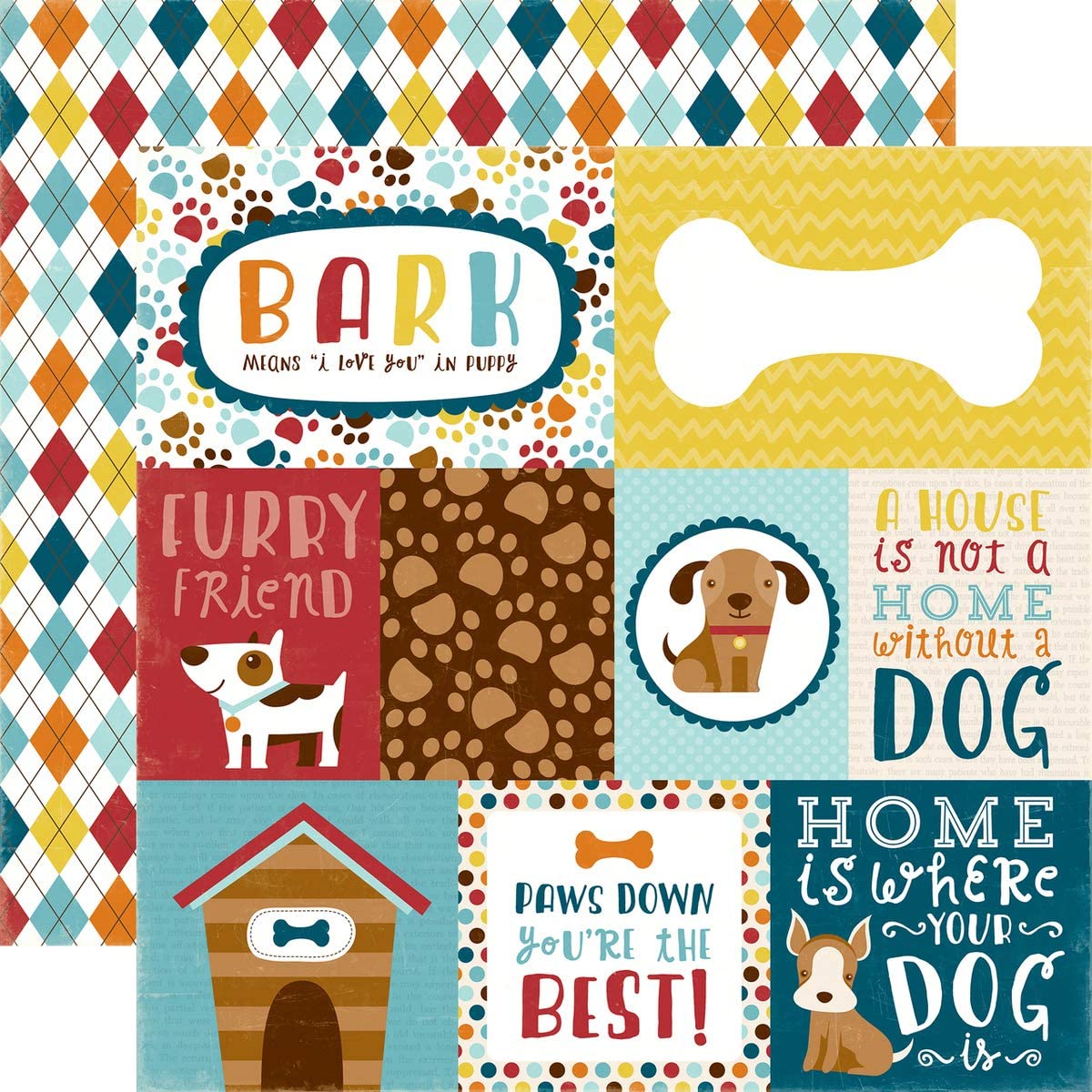Dog Bark - Scrapbook Paper Assortment Set 12x12