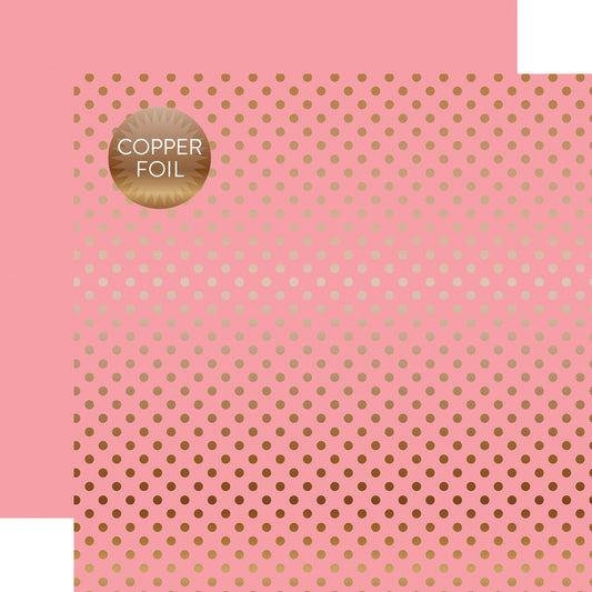 Pink and Copper Polka Dot Paper