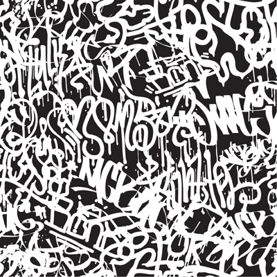 Black and White Graffiti Scrapbook Paper