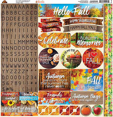 Fall Fever Stickers, Fall Stickers, 12x12 Stickers, Scrapbook Stickers,  Autumn Stickers, Family Stickers, Memory Stickers, 5 