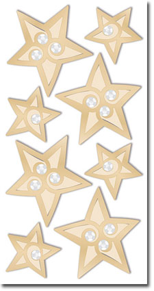 Gold Star Stickers with Rhinestones