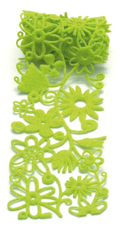 Queen & Co Green Floral Felt Fusion Self Adhesive Ribbon