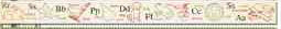 ABC Alphabet Flash Card Vintage Twill Ribbon