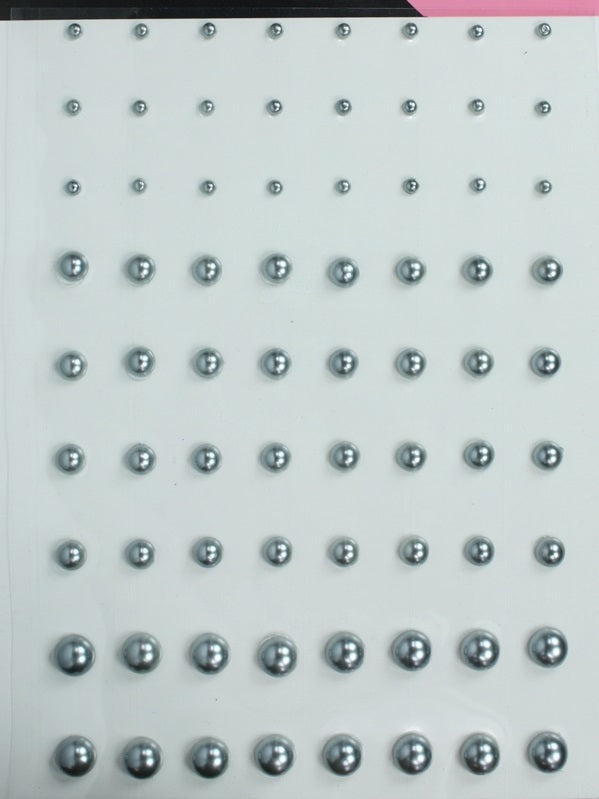 Gunmetal Self Adhesive Pearls