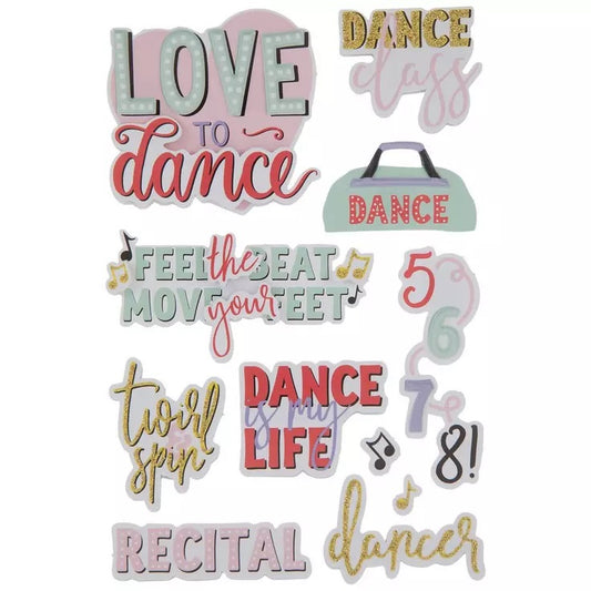 3d Dance Word Stickers