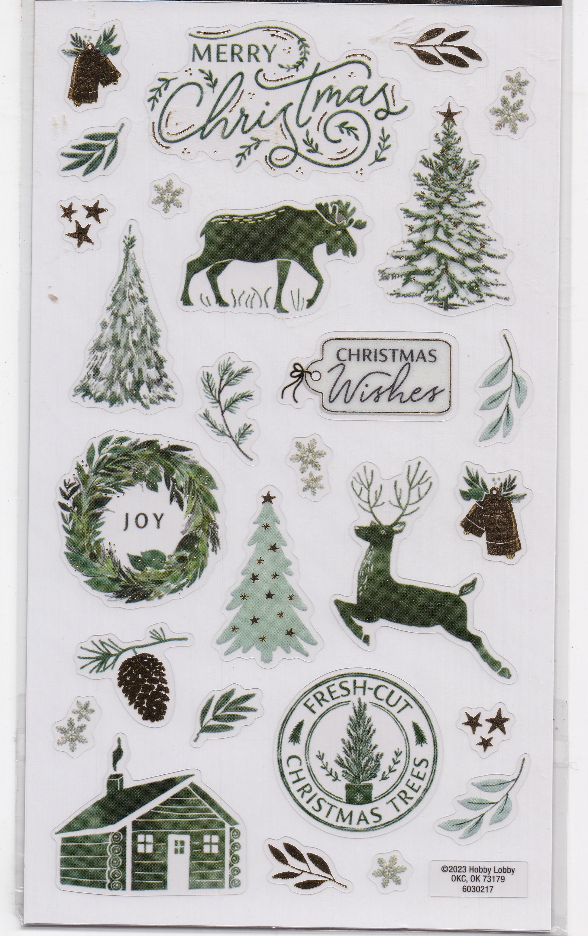 Wintergreen Foiled Christmas Stickers