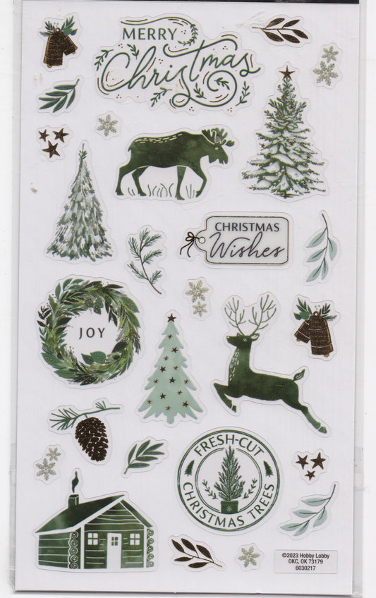Wintergreen Foiled Christmas Stickers