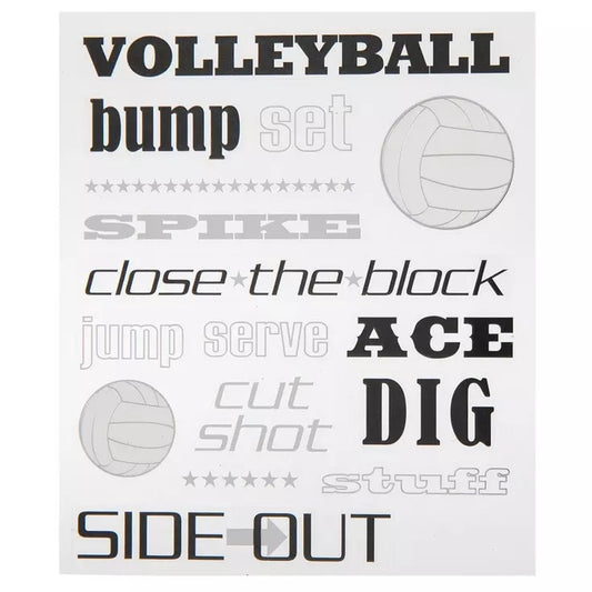 Foil Volleyball Saying Stickers