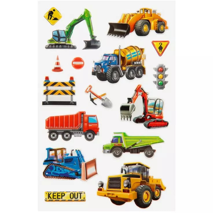 Puffy Construction Stickers