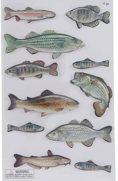 Realistic Fish 3D Stickers - 11 Pieces