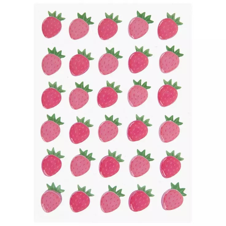 3d Pink Strawberry Stickers