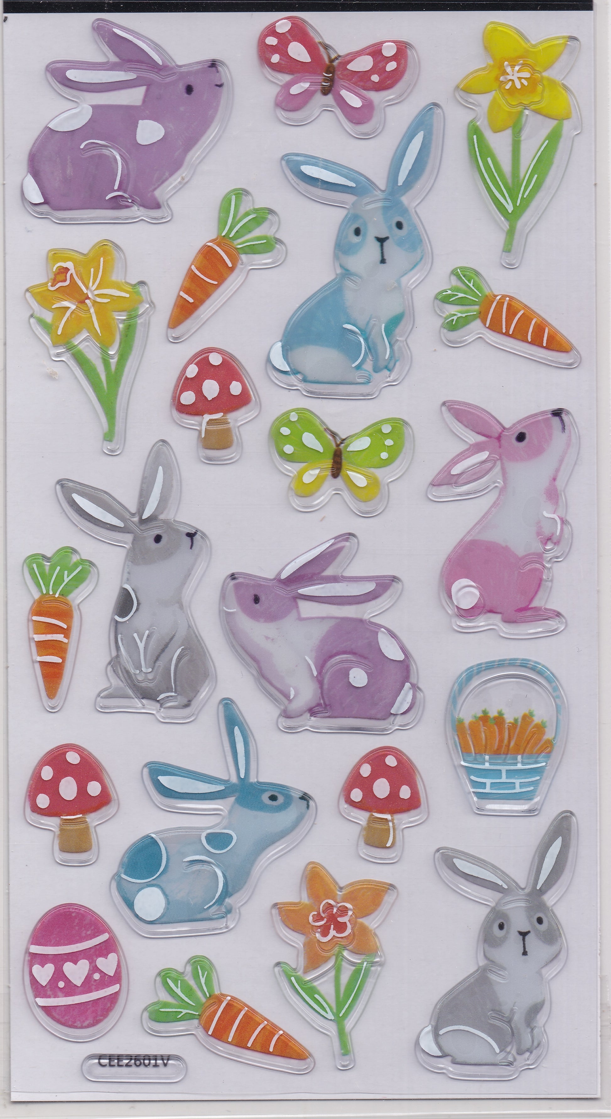 Spring Easter Rabbit Stickers Translucent